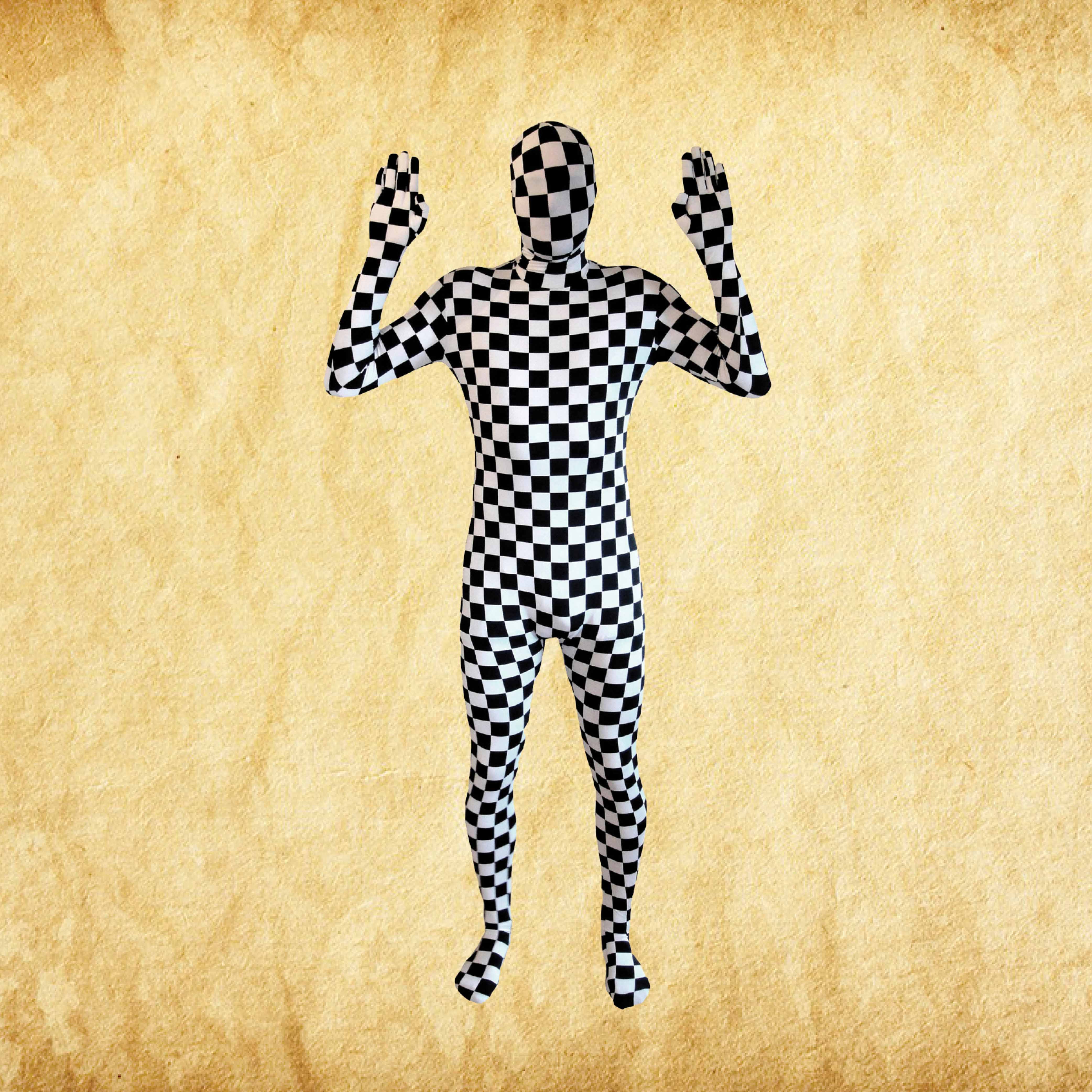 B/W  Checkered Spandex Suit- M